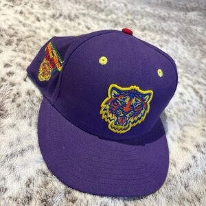 Purple Cap with Tiger Embroidery
